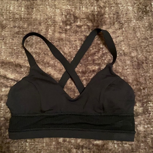 Lululemon bra top with mesh detail black size 4 - Picture 1 of 2